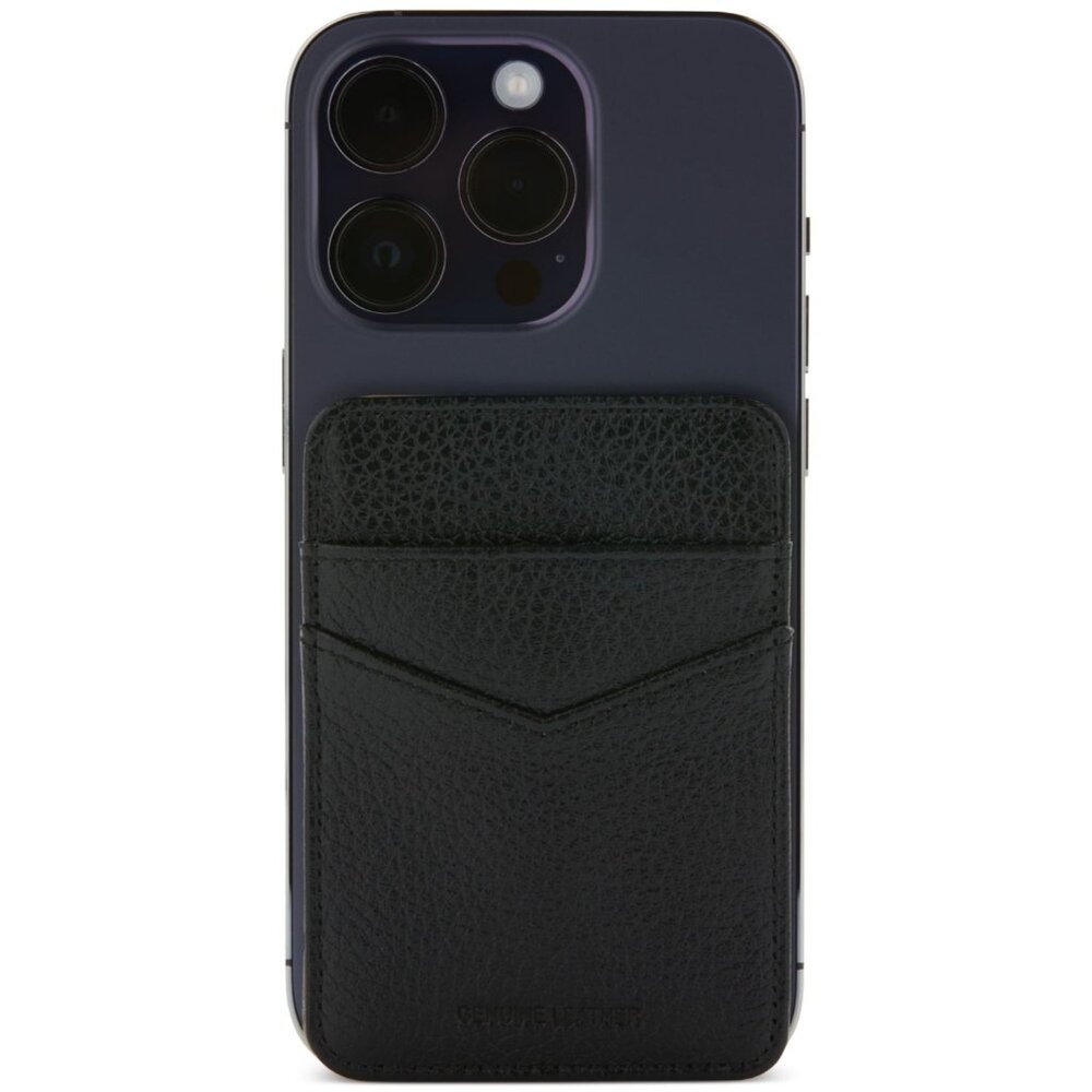 Perry Ellis Men's Pebble Leather Phone Card Holder Wallet Black